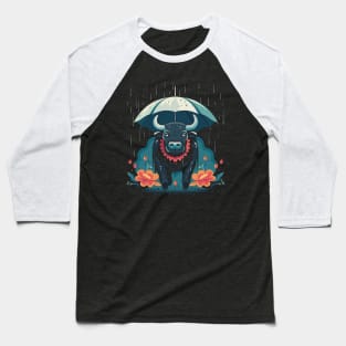 Water Buffalo Rainy Day With Umbrella Baseball T-Shirt